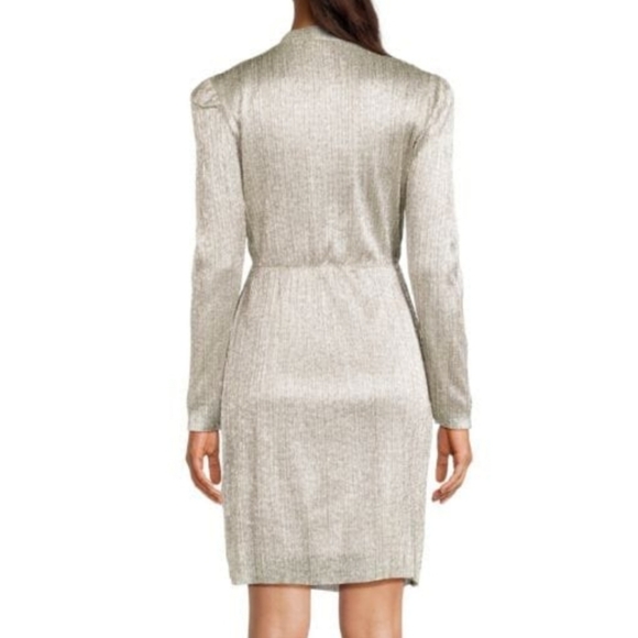 NWOT Nicole Miller Lurex Mettallic Faux Wrap Dress - Picture 11 of 15